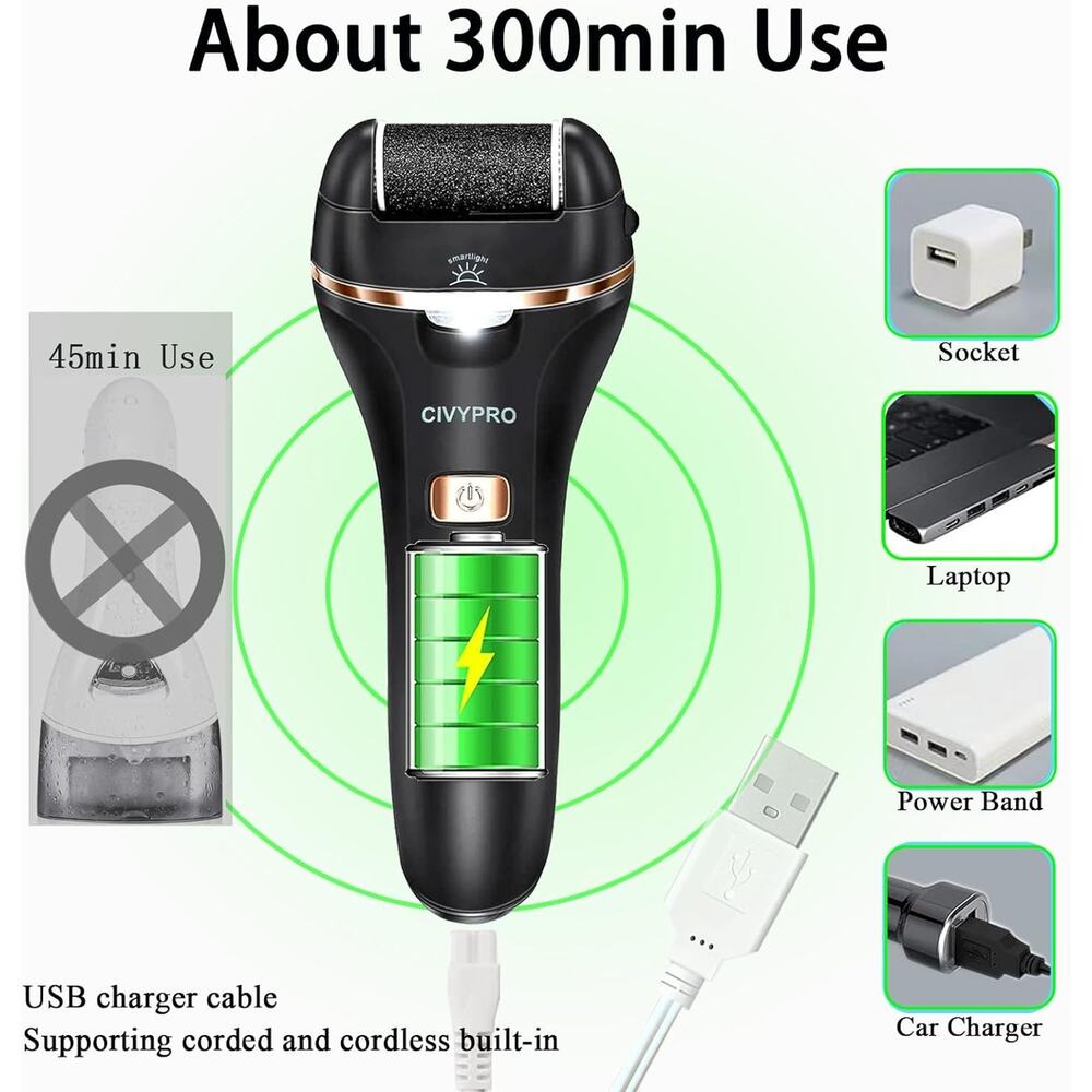 🔥Electric Foot Callus Remover Black BNWT🔥 - Picture 2 of 6